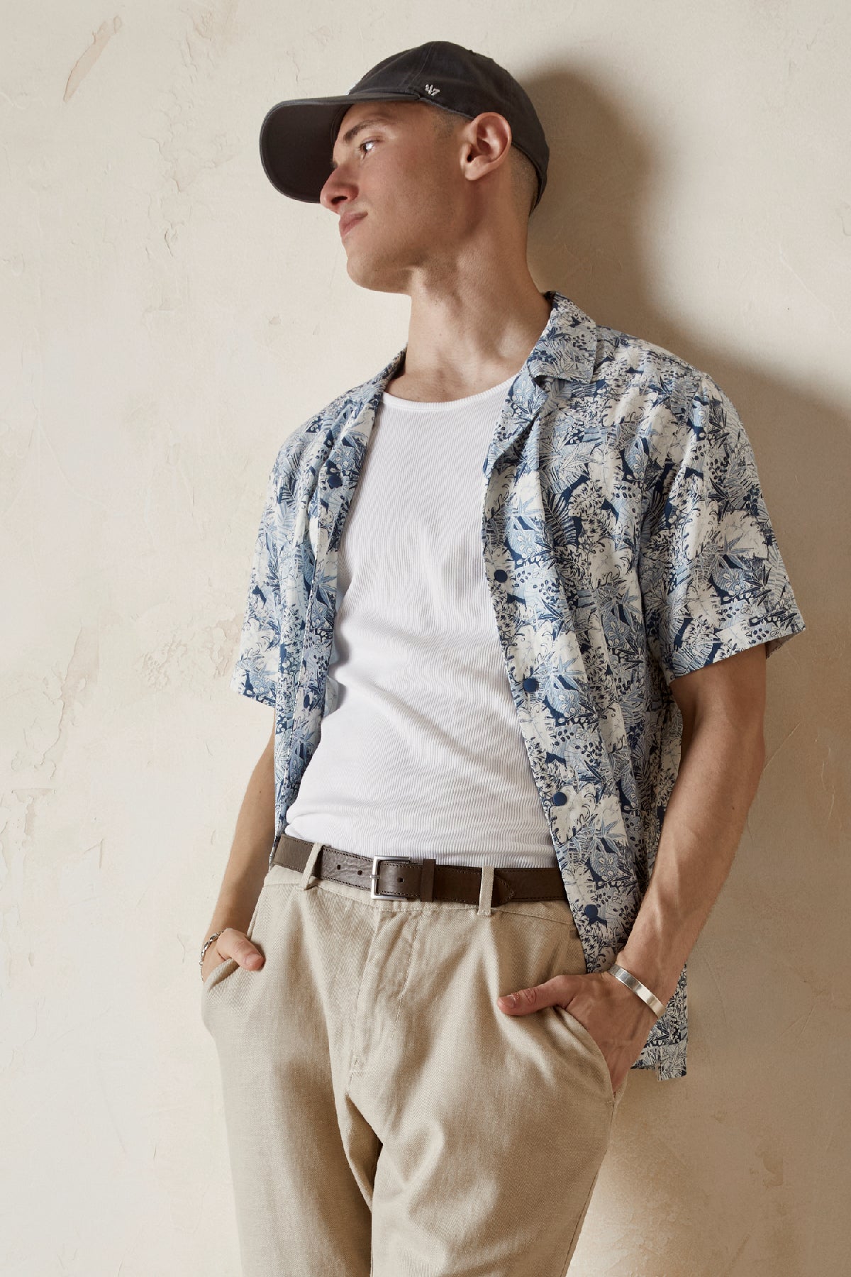 COSTA Printed Linen Rayon Camp Shirt