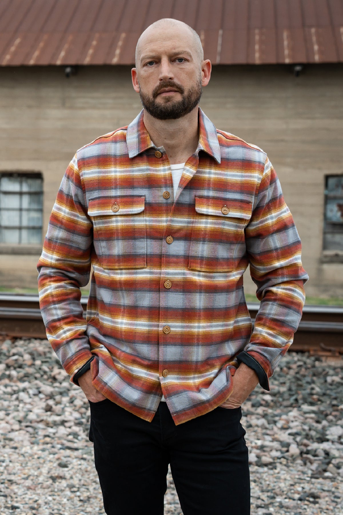 EASTMAN  Brushed Stretch Flannel Shirtjacket