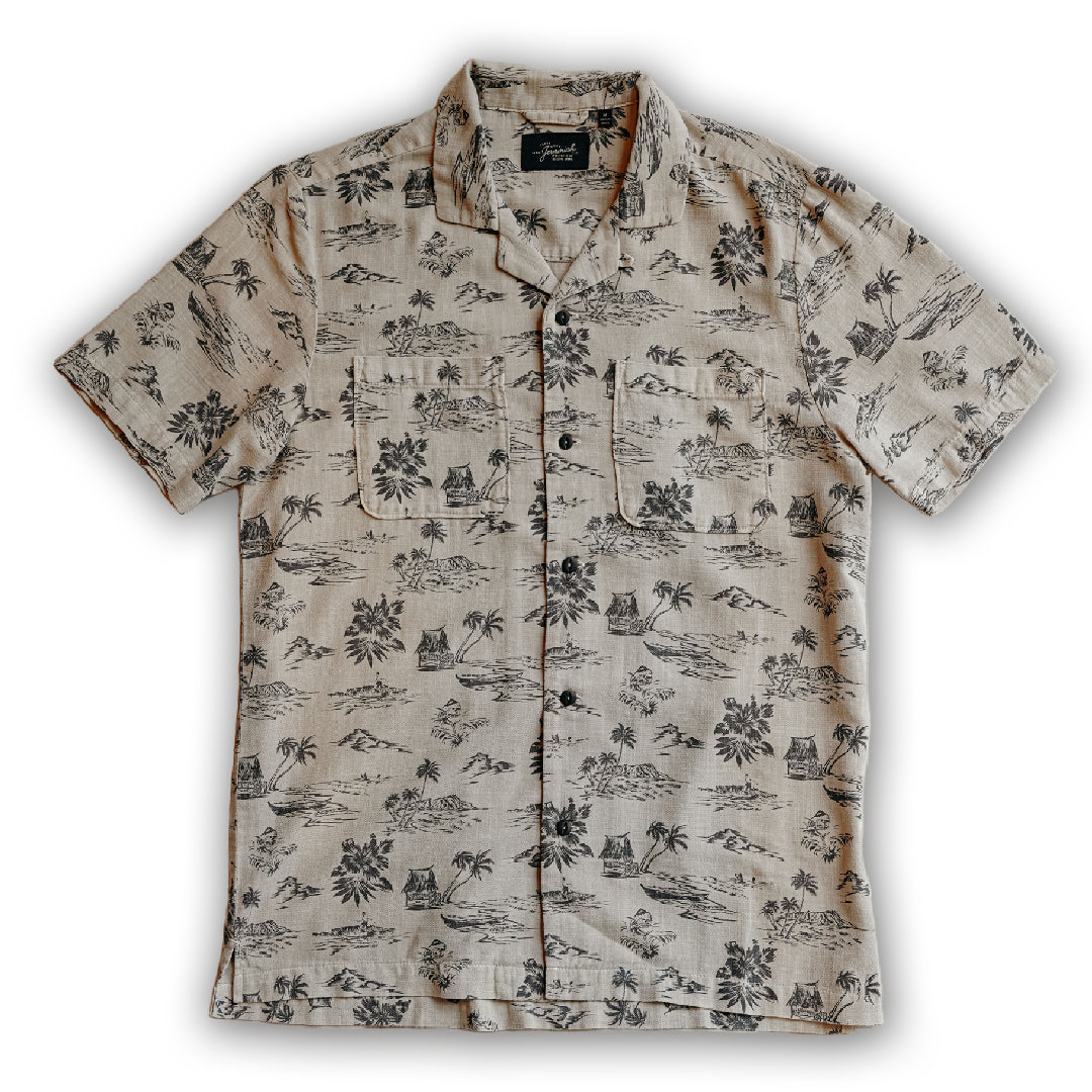 CADDO - COTTON CROSSHATCH OVERDYED PRINT CAMP