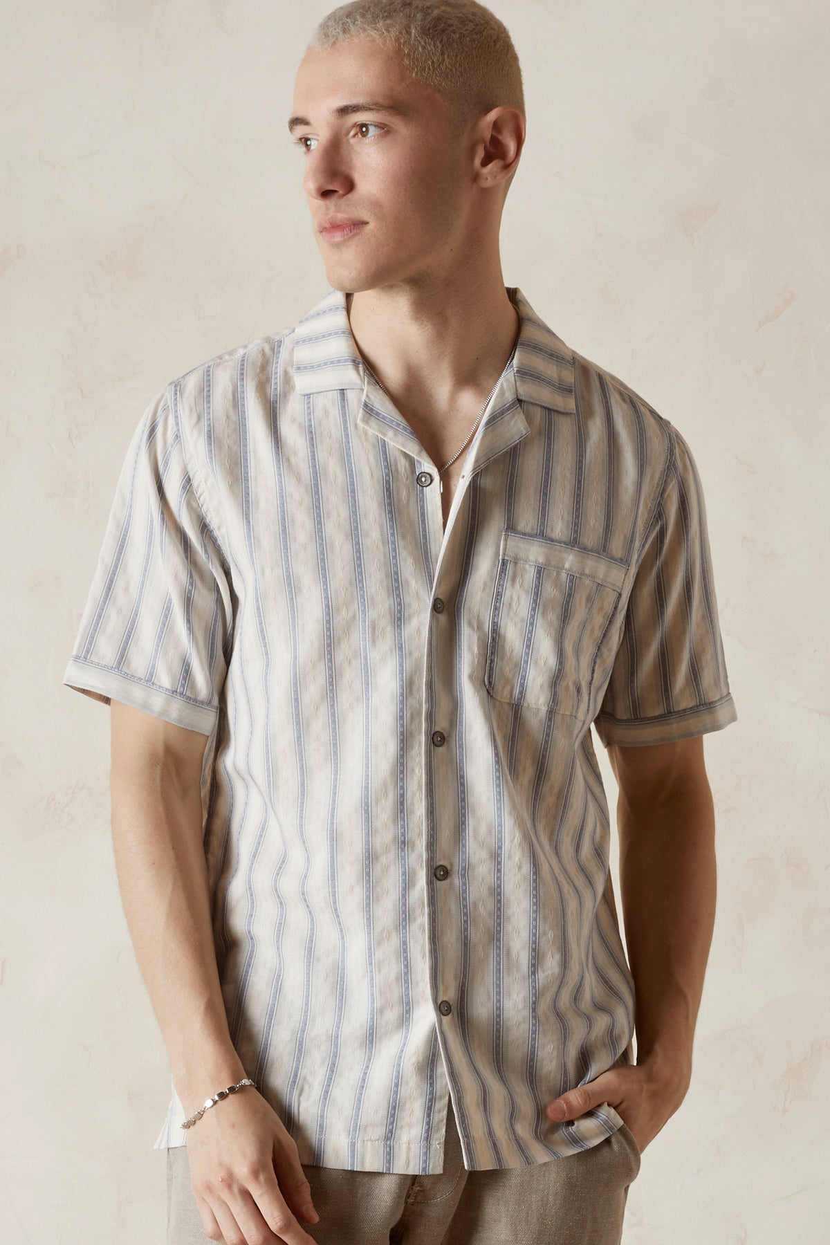 JULIAN Stripe Dobby Camp Shirt