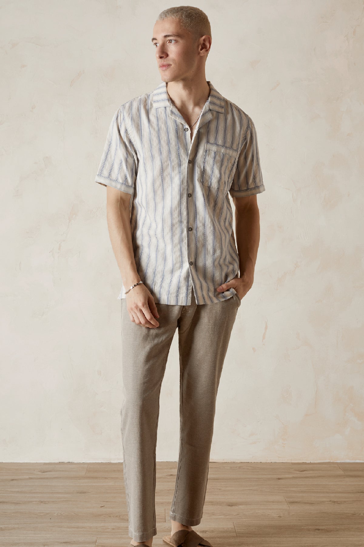 JULIAN Stripe Dobby Camp Shirt