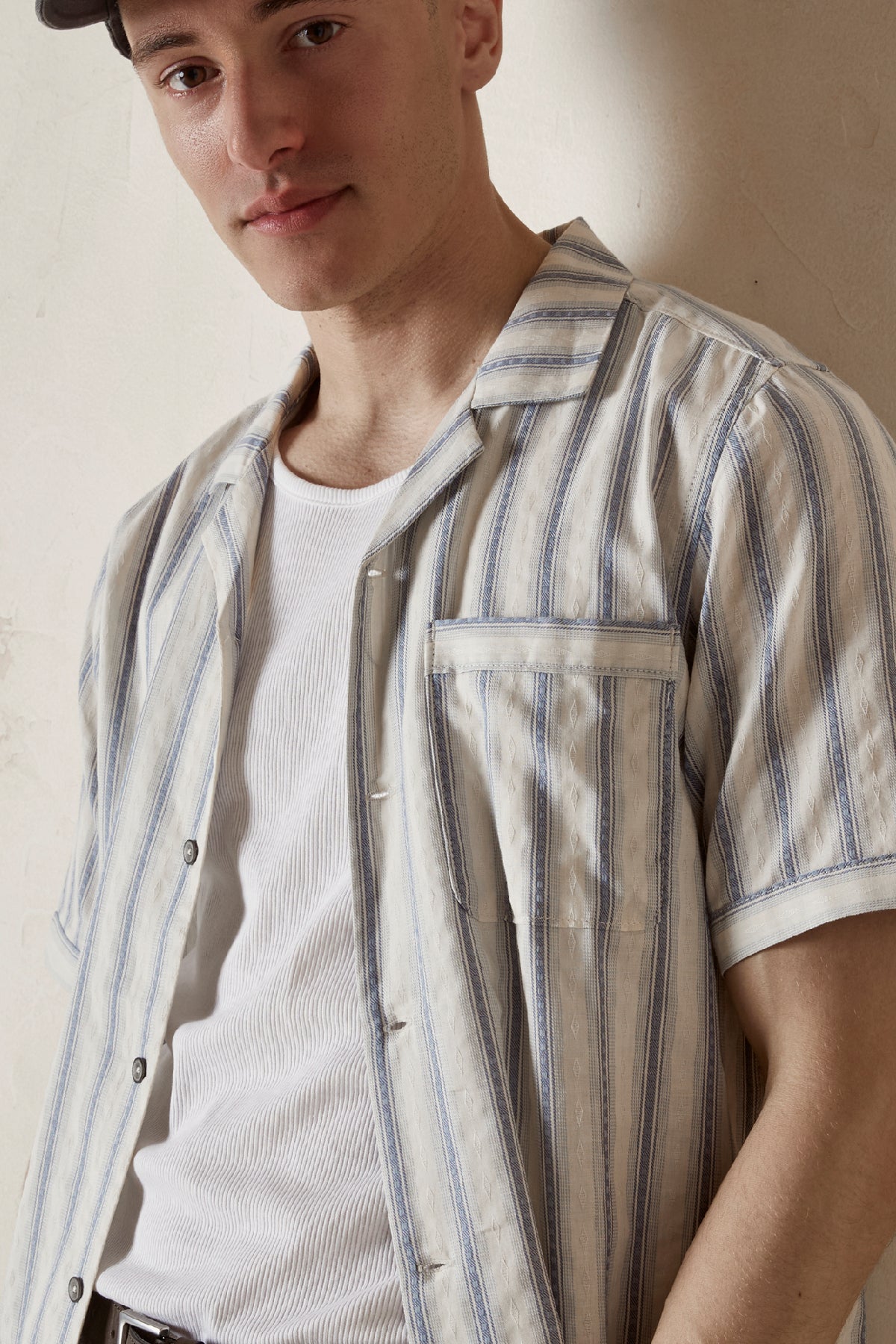 JULIAN Stripe Dobby Camp Shirt