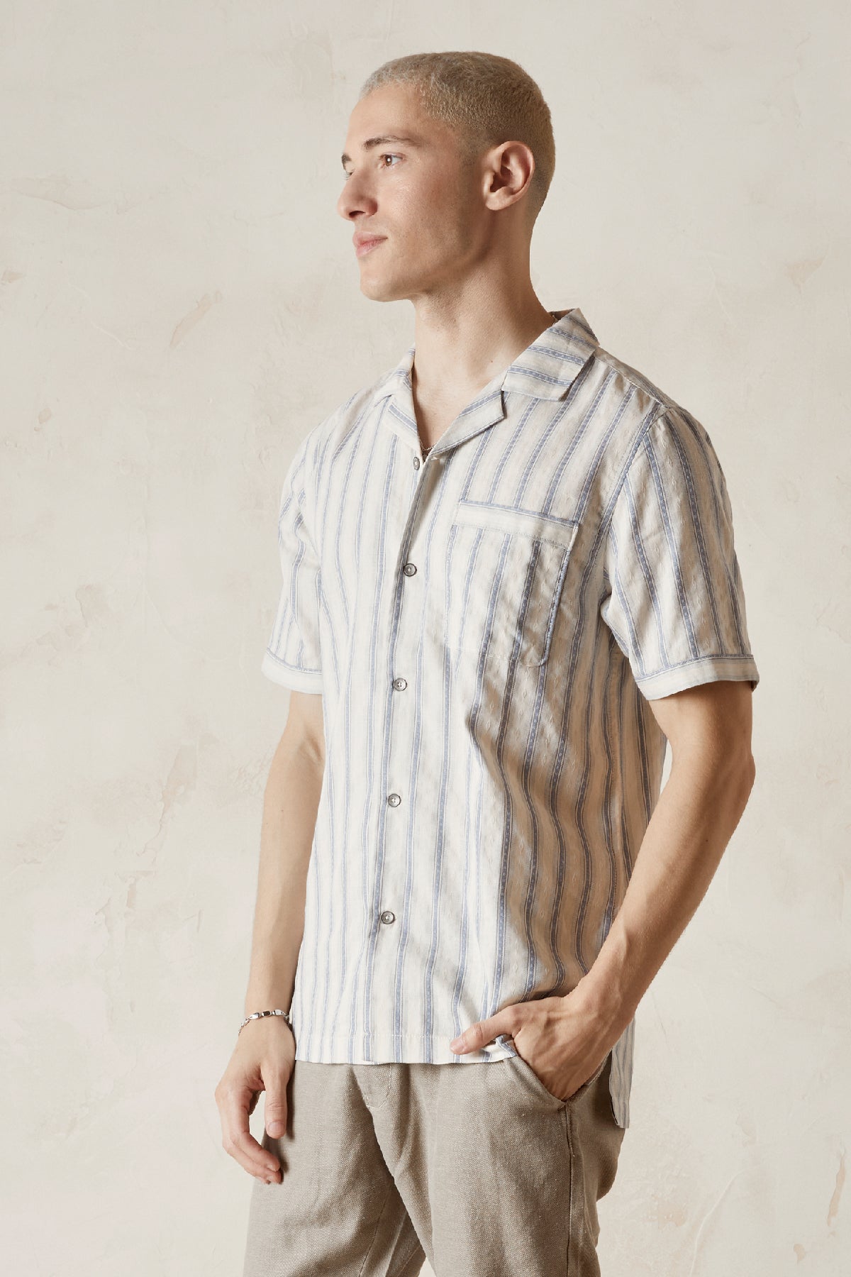 JULIAN Stripe Dobby Camp Shirt