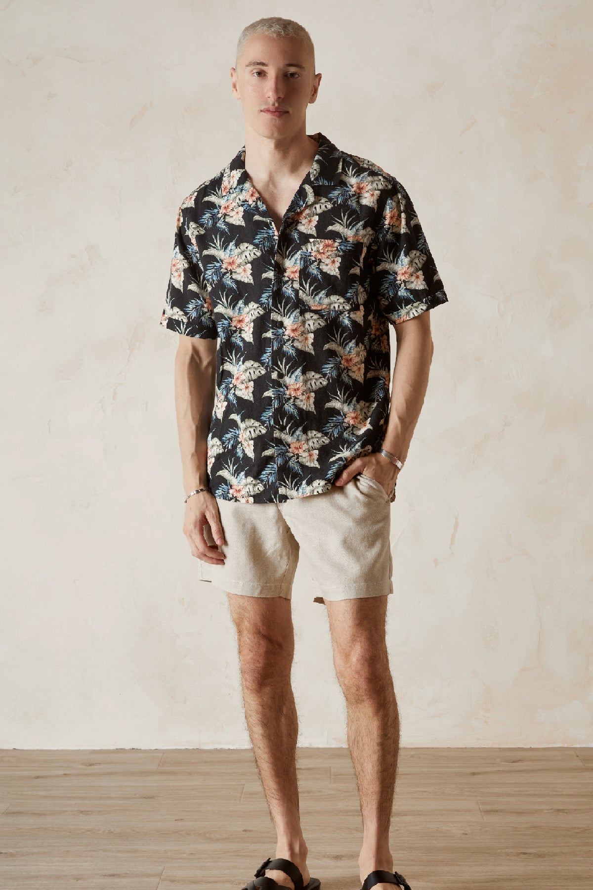 KONA Printed Linen Viscose Camp Shirt