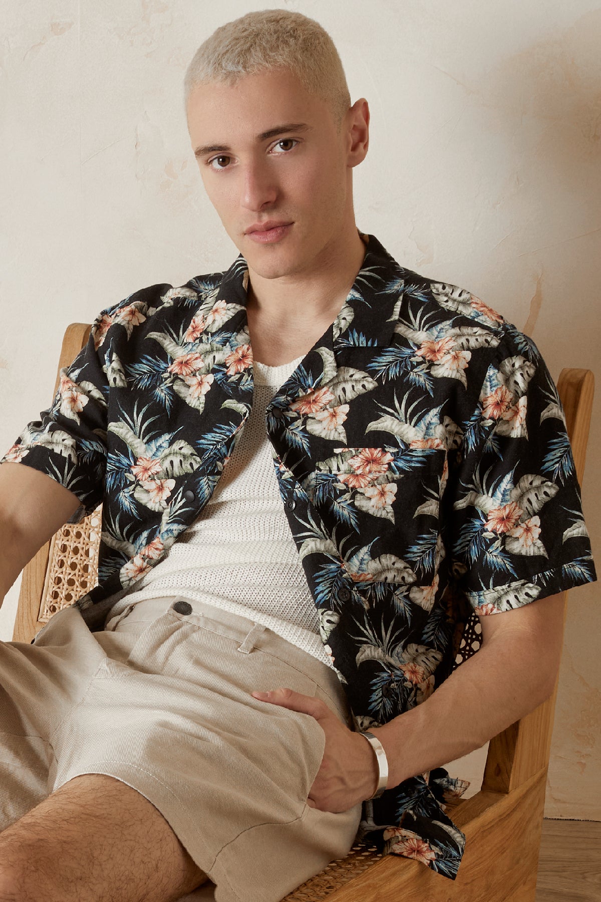 KONA Printed Linen Viscose Camp Shirt