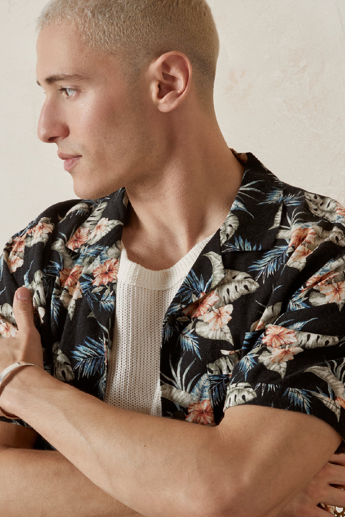 KONA Printed Linen Viscose Camp Shirt