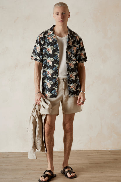 CALEB  Back Elastic Twill Short