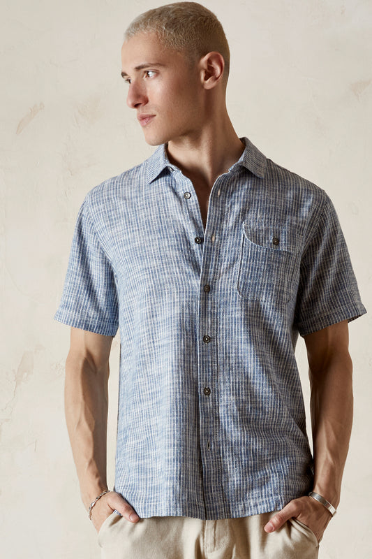 COHEN  Linen Rayon Stripe Shirt