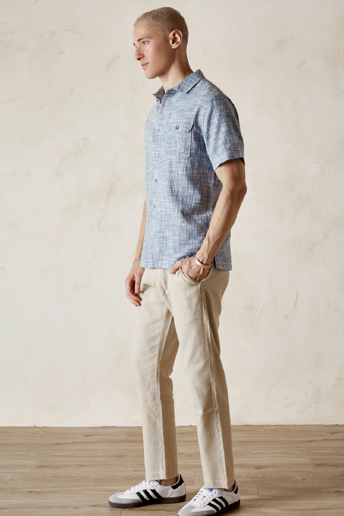 COHEN  Linen Rayon Stripe Shirt