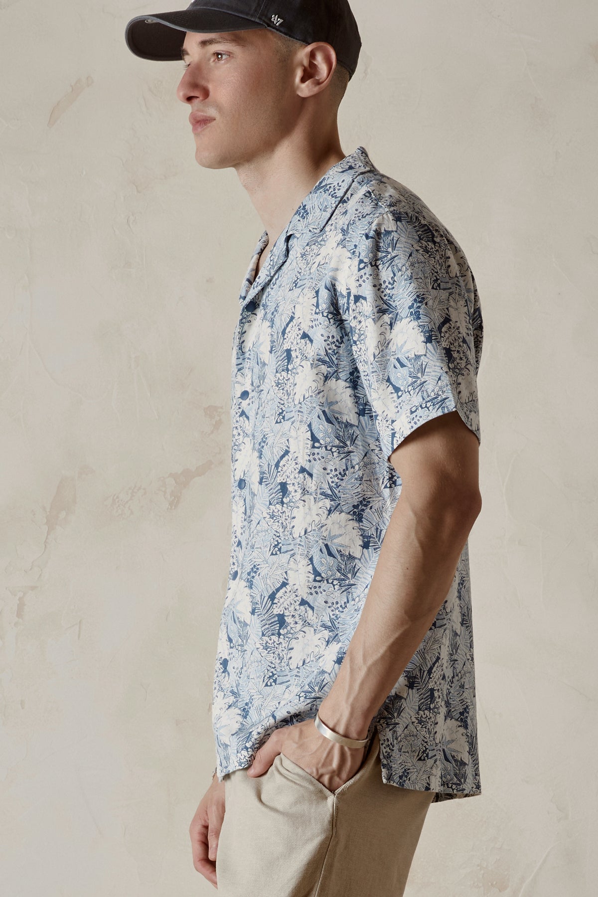 COSTA Printed Linen Rayon Camp Shirt