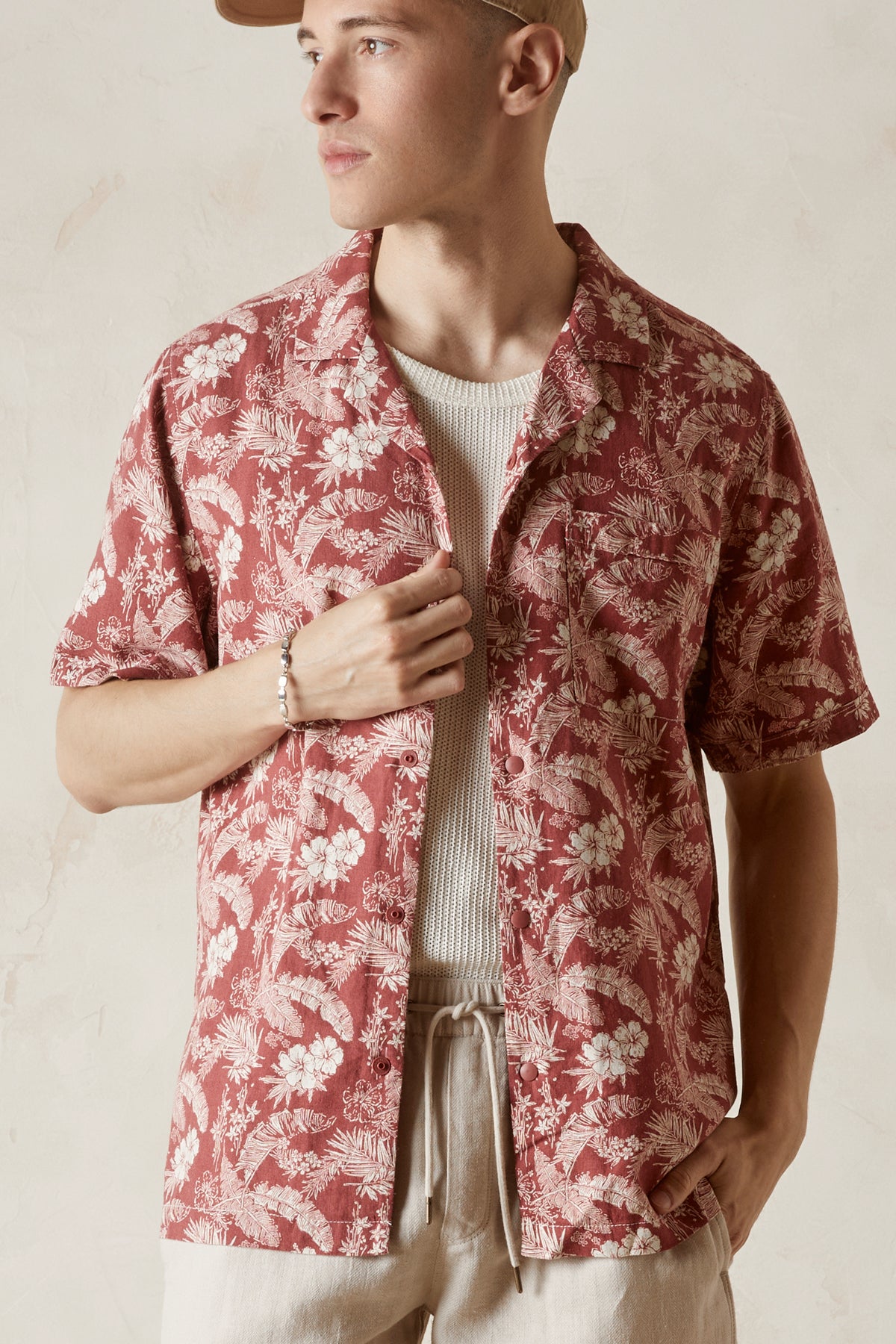 DEL REY  Printed Linen Viscose Camp Shirt