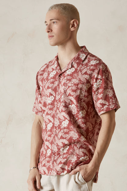 DEL REY  Printed Linen Viscose Camp Shirt