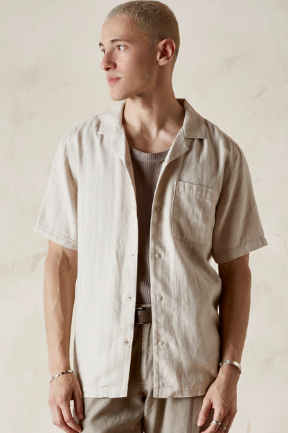 DIEGO Herringbone Camp Shirt