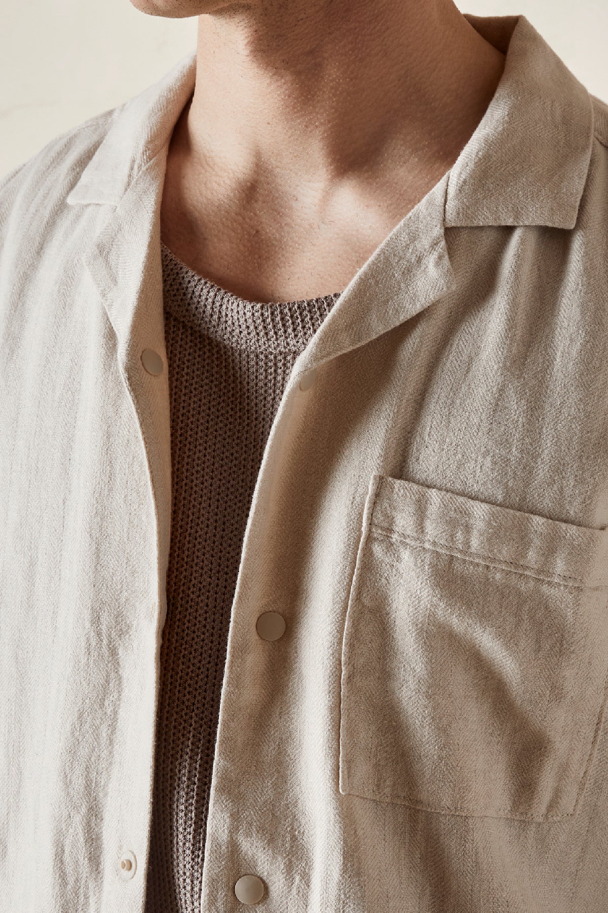 DIEGO Herringbone Camp Shirt
