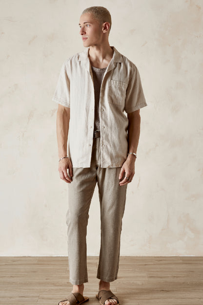 DIEGO Herringbone Camp Shirt