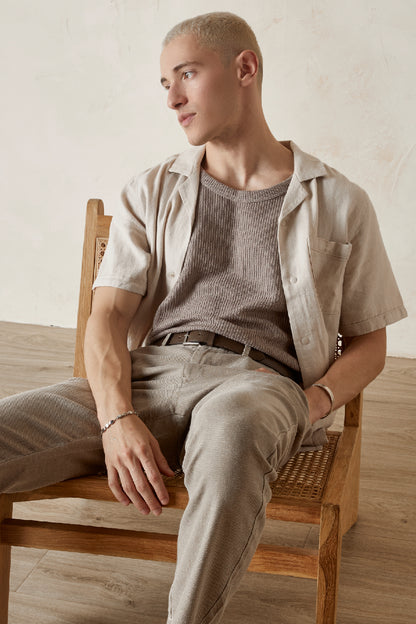 DIEGO Herringbone Camp Shirt