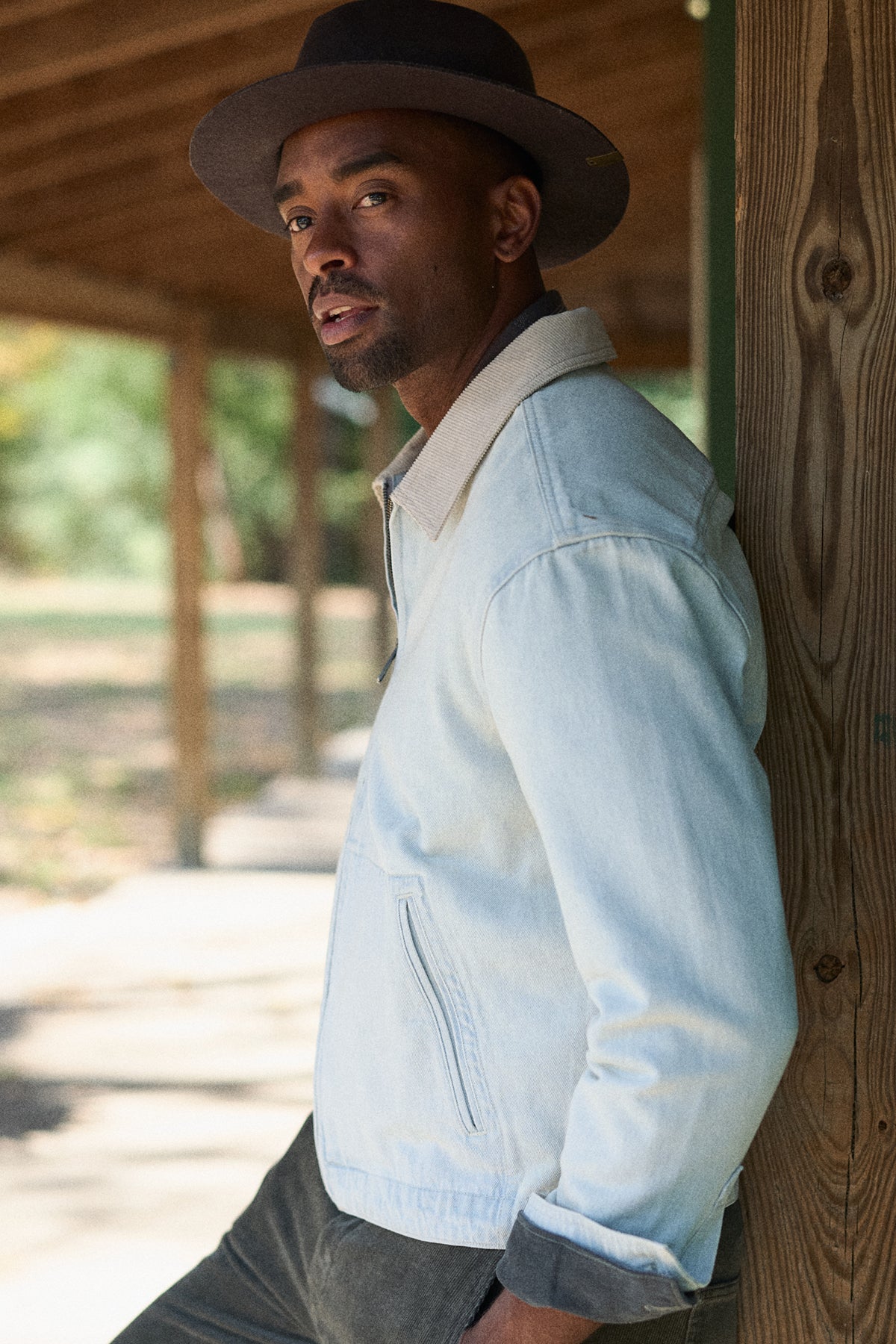 ELWOOD - BLEACHED DENIM ZIP JACKET