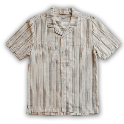 HARRIS - COTTON CROSSHATCH STRIPE CAMP SHIRT