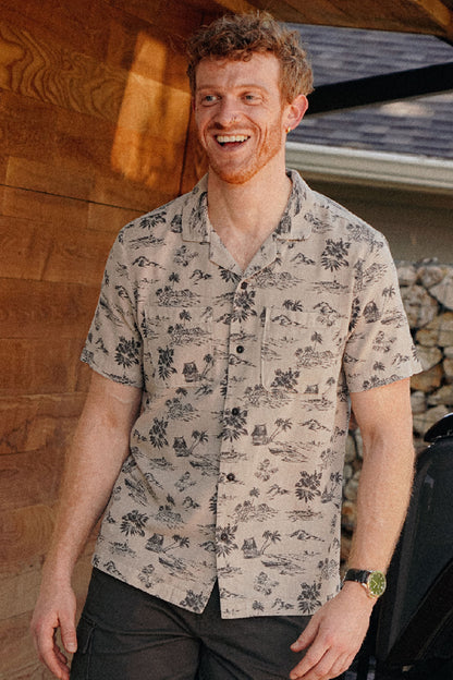 CADDO - COTTON CROSSHATCH OVERDYED PRINT CAMP