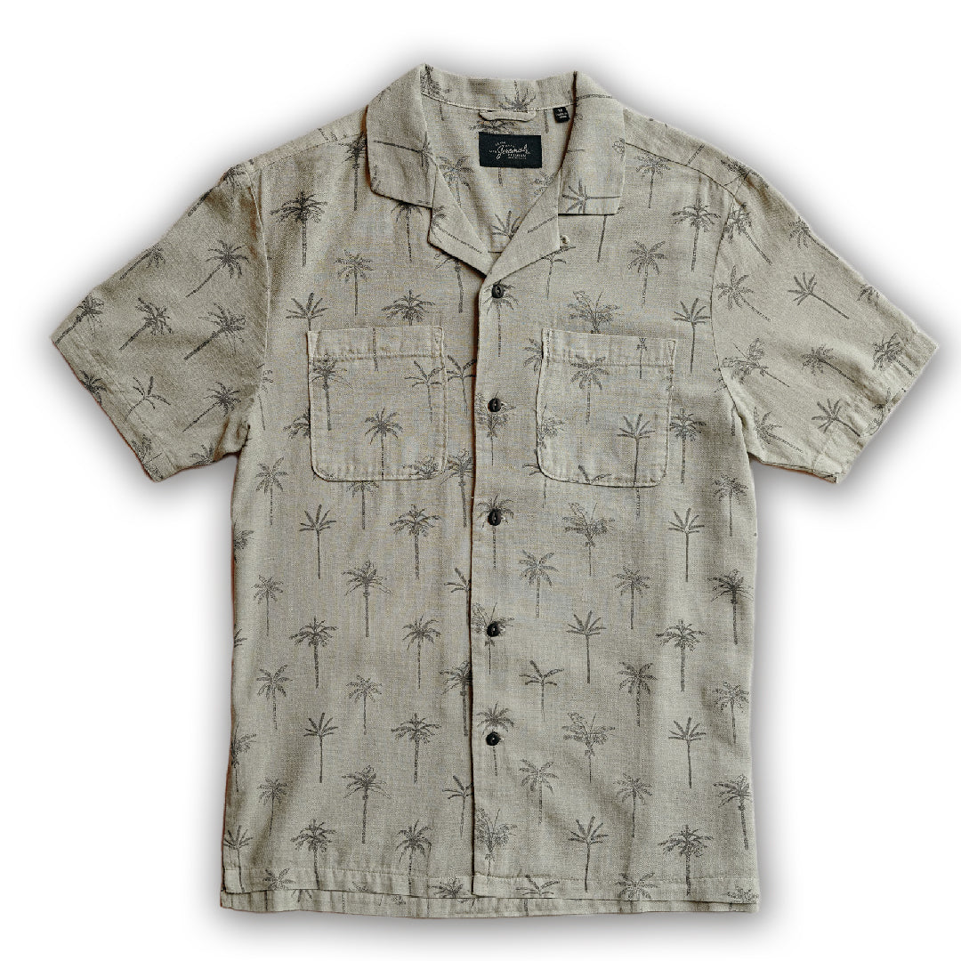 CAYMAN - OVERDYED PRINTED CAMP SHIRT