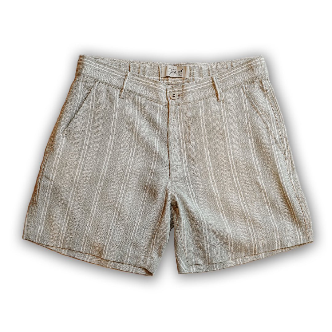 PORTER - POLY COTTON STRIPE HALF ELASTIC SHORT