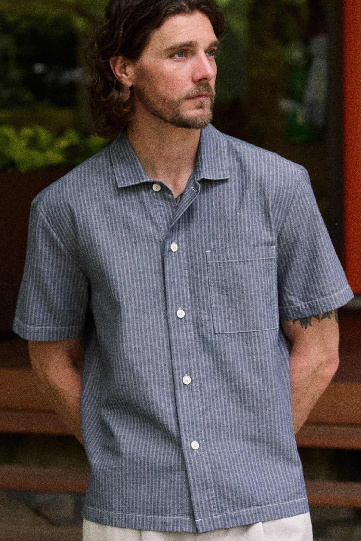 JOSEF - DOUBLE CLOTH STRIPE SHIRT