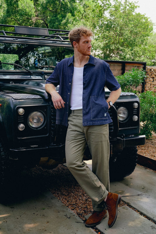 COLE - INDIGO STRETCH KNIT SHIRT