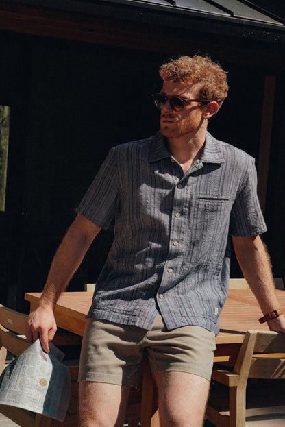 AMBROSE - LINEN COTTON STRIPE WOVEN