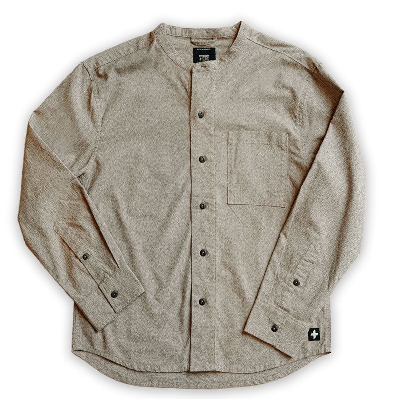 CHANDLER - BANDED COLLAR WOVEN SHIRT