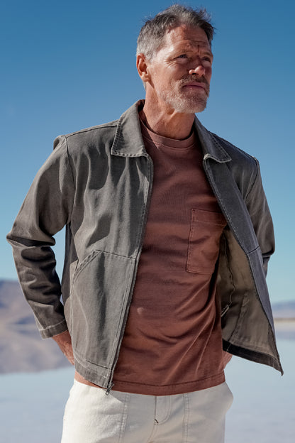 EASTON - WASHED HEAVY TWILL ZIP JACKET