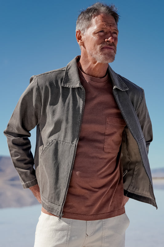 EASTON - WASHED HEAVY TWILL ZIP JACKET