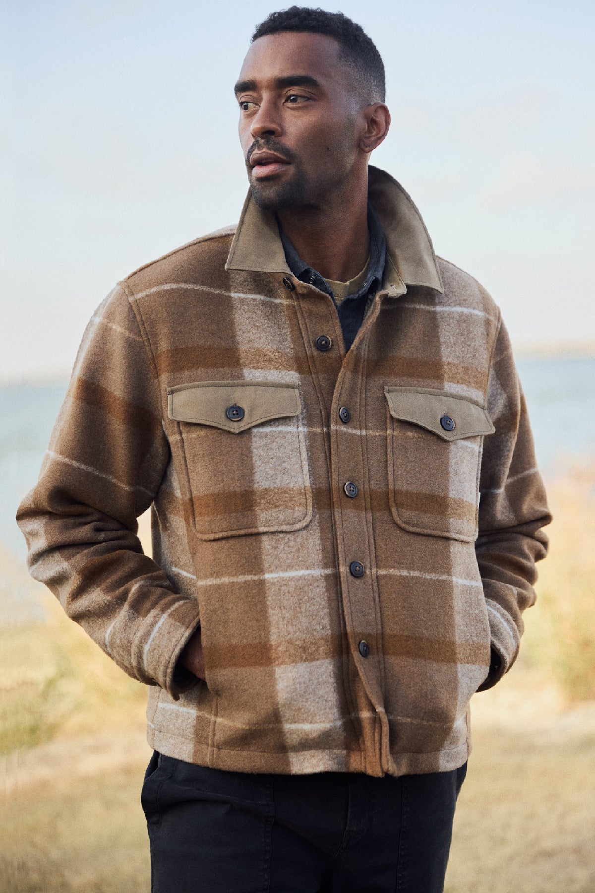 LARAMIE - PLAID SHERPA LINED JACKET