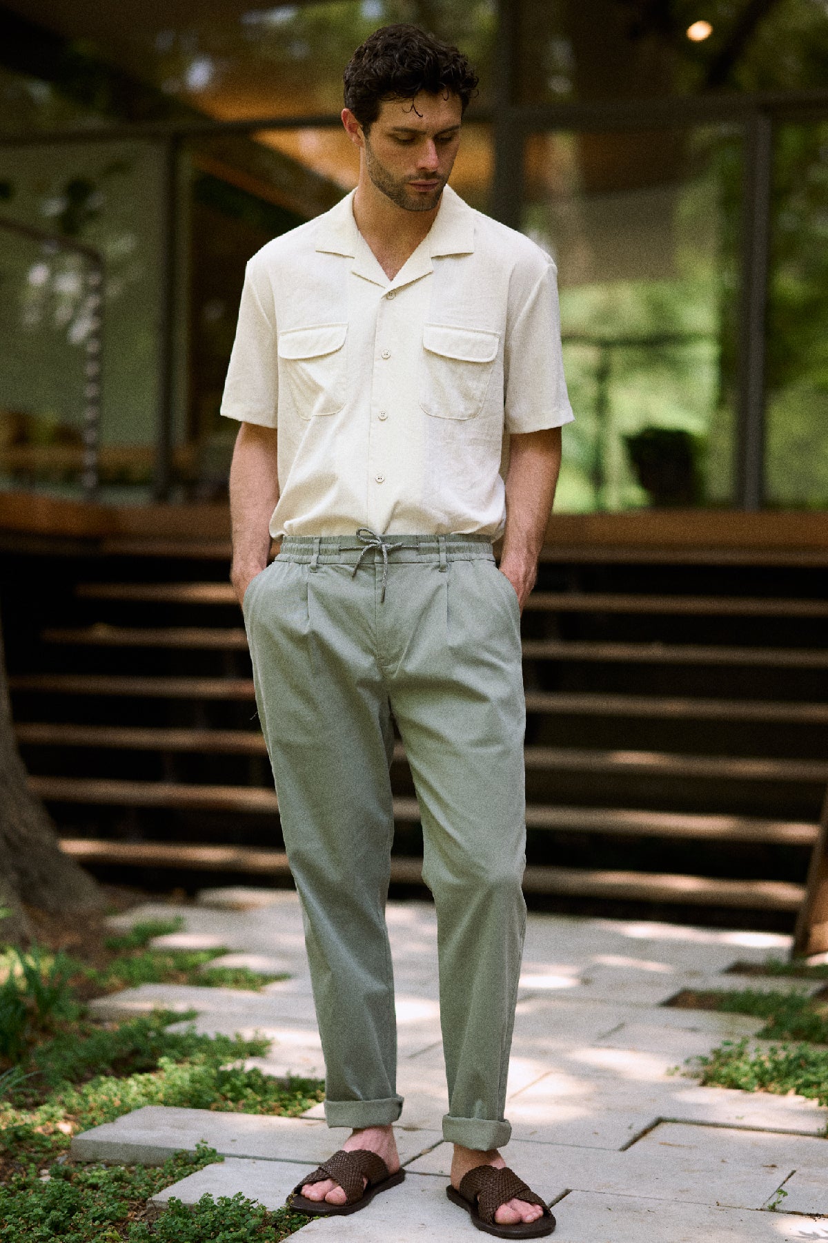 LLOYD - DRAWSTRING ELASTIC TWILL TROUSER
