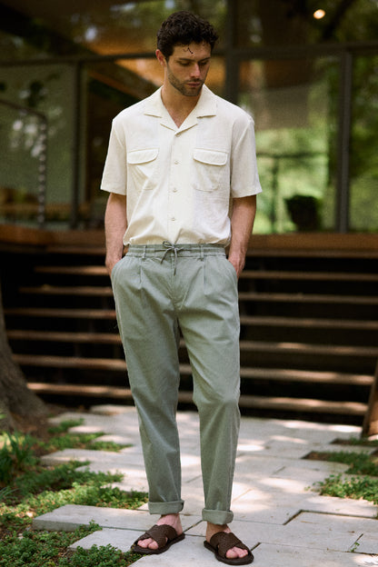 LLOYD - DRAWSTRING ELASTIC TWILL TROUSER