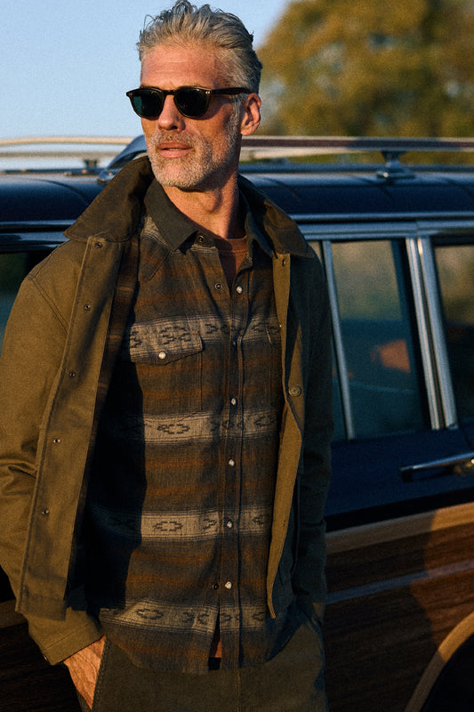 OZARK  Jacquard Stripe Woven Shirt