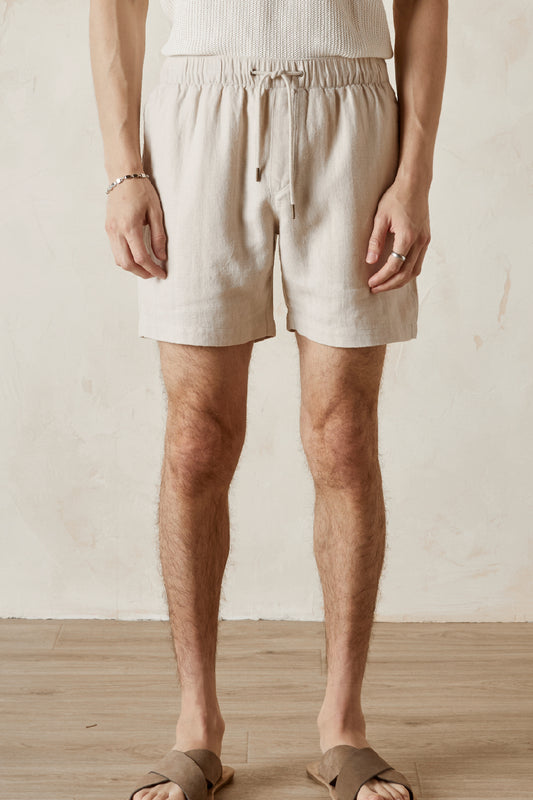 PHINEAS  Linen Cotton Elastic Short