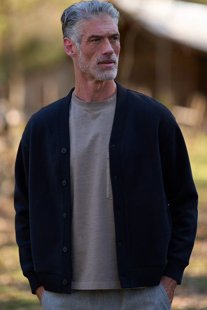 WALLACE - BRUSHED FLEECE CARDIGAN