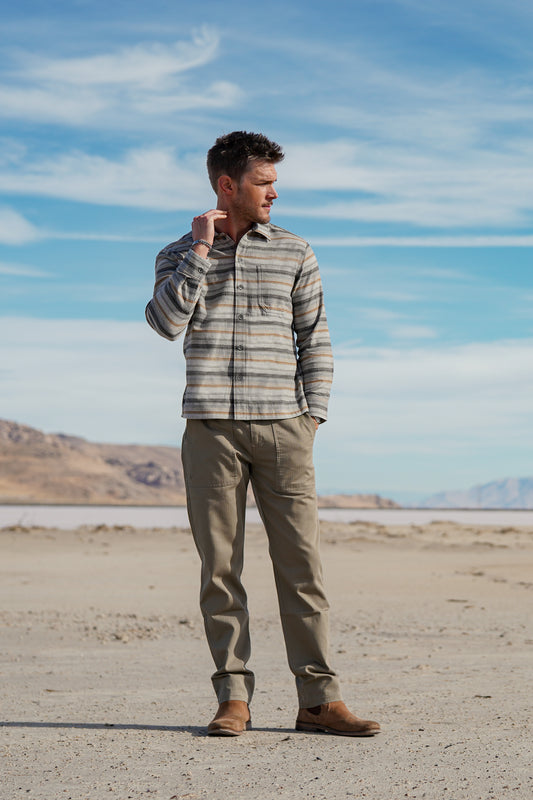 WENDALL - WASHED HERRINGBONE PANT